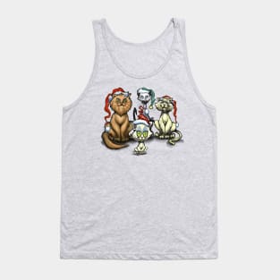 Cats in Christmas Hats Tank Top